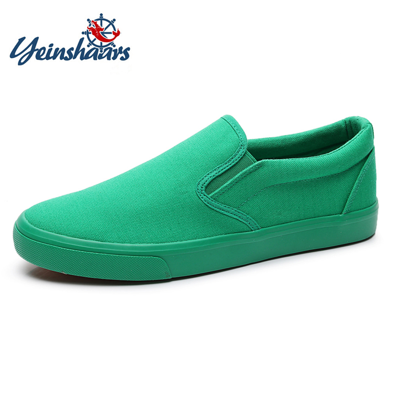 Men'S Shoes Green And White - FUQIAO New Canvas Driving Shoes uomo