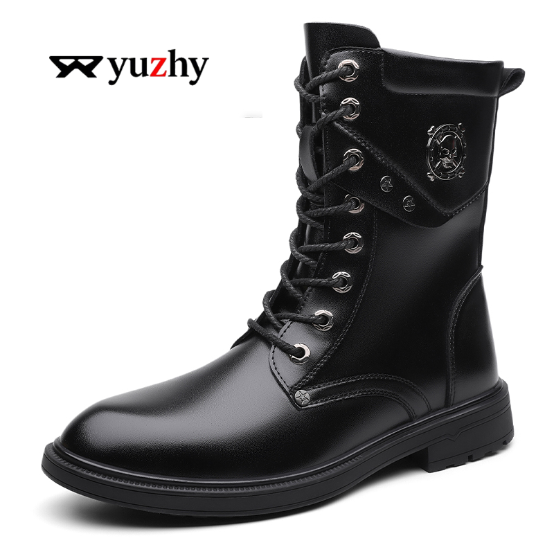 Men'S Shoes Black And White - Stivali Unisex con Suola Chunky e