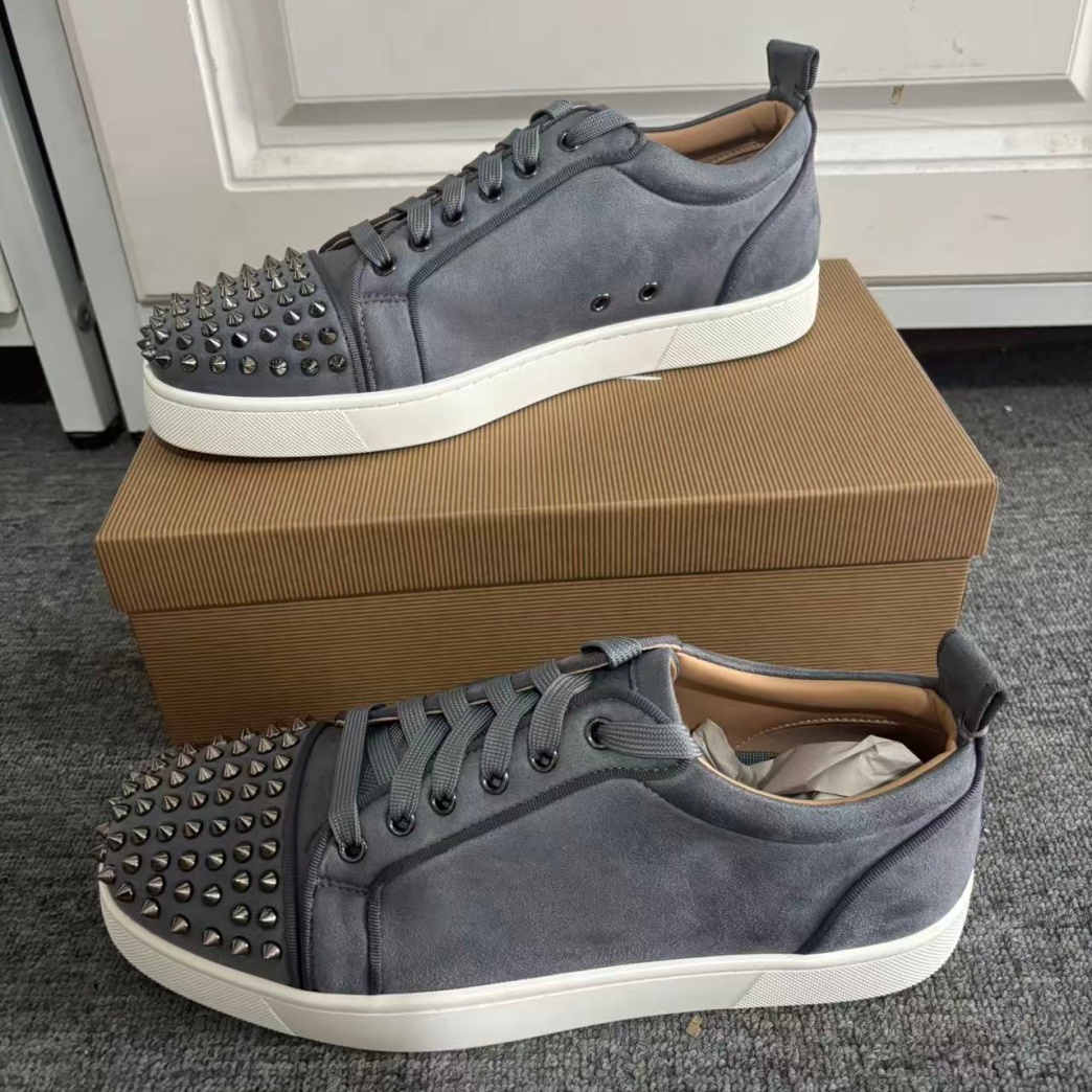 Men Shoes Red - Sneakers in Pelle Grigia con Suola