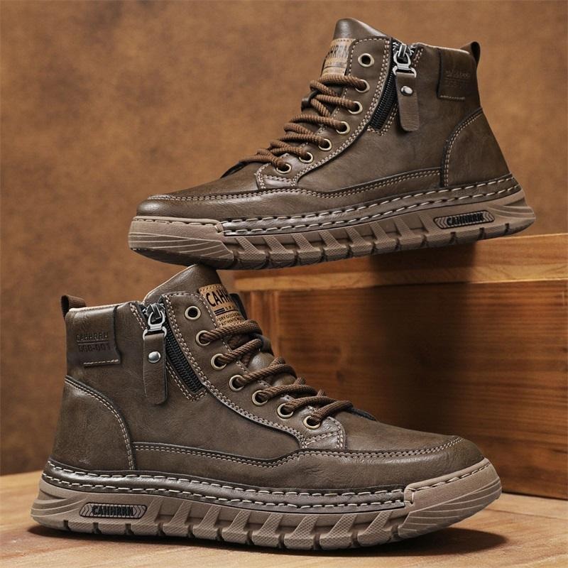 Men'S Shoes Low Top - Stivali da uomo in pelle alti