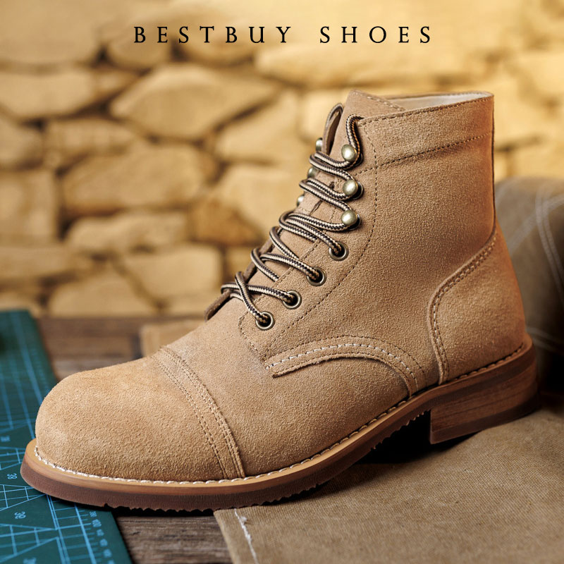 Men Shoes Red - Stivali da Moto Vintage da Uomo