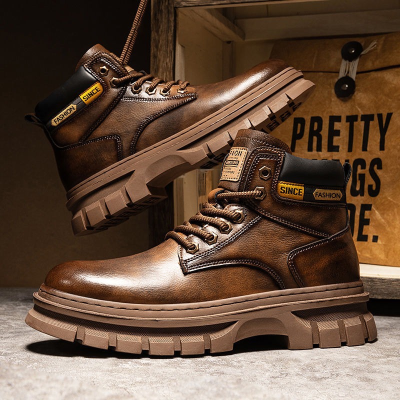 Men'S Shoes Dq - Stivaletti con plateau da uomo vintage
