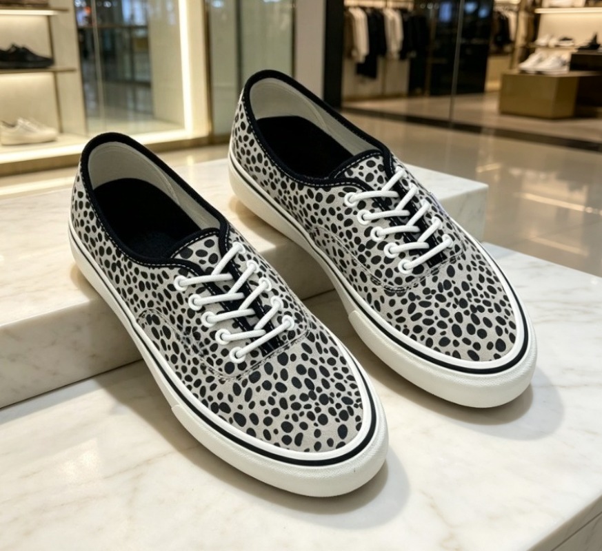 Men'S Shoes Black And White - Scarpe da skate basse in pelle