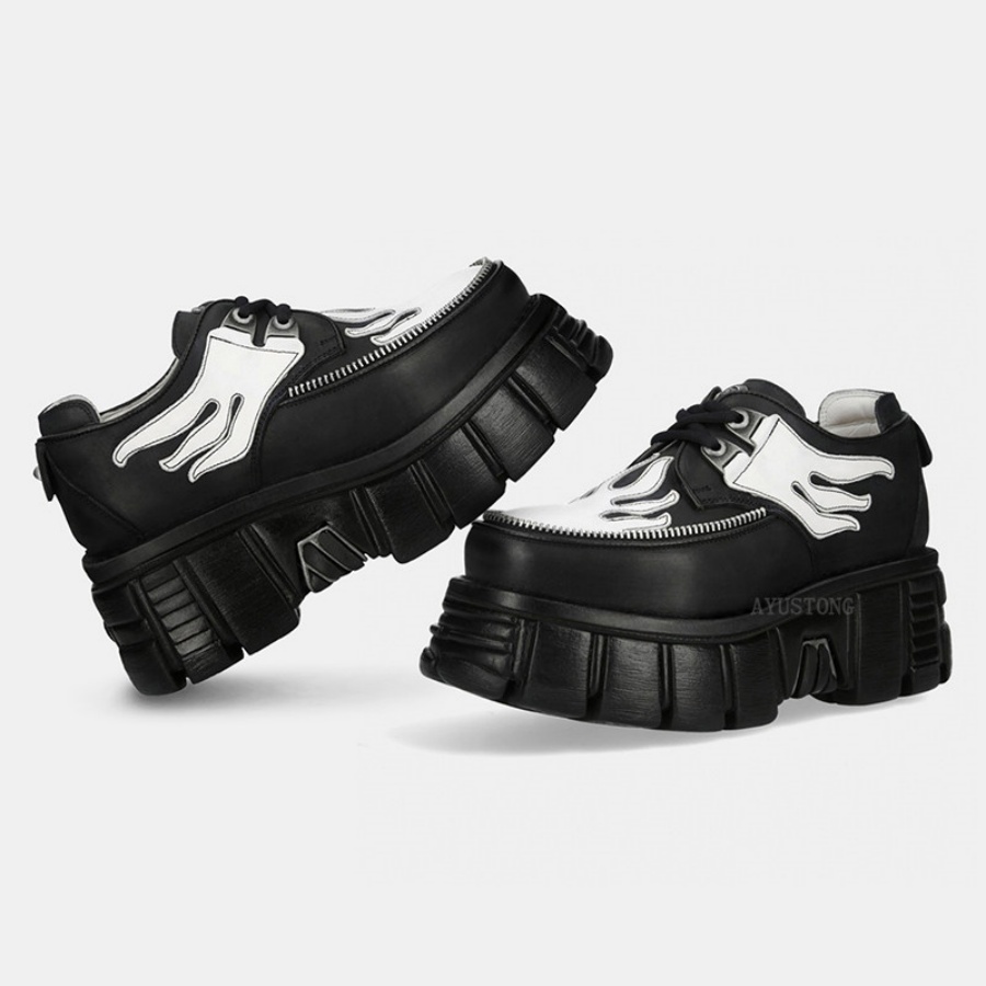 Scarpe con plateau e lacci con - Men'S Shoes Black And White recensione e prezzo