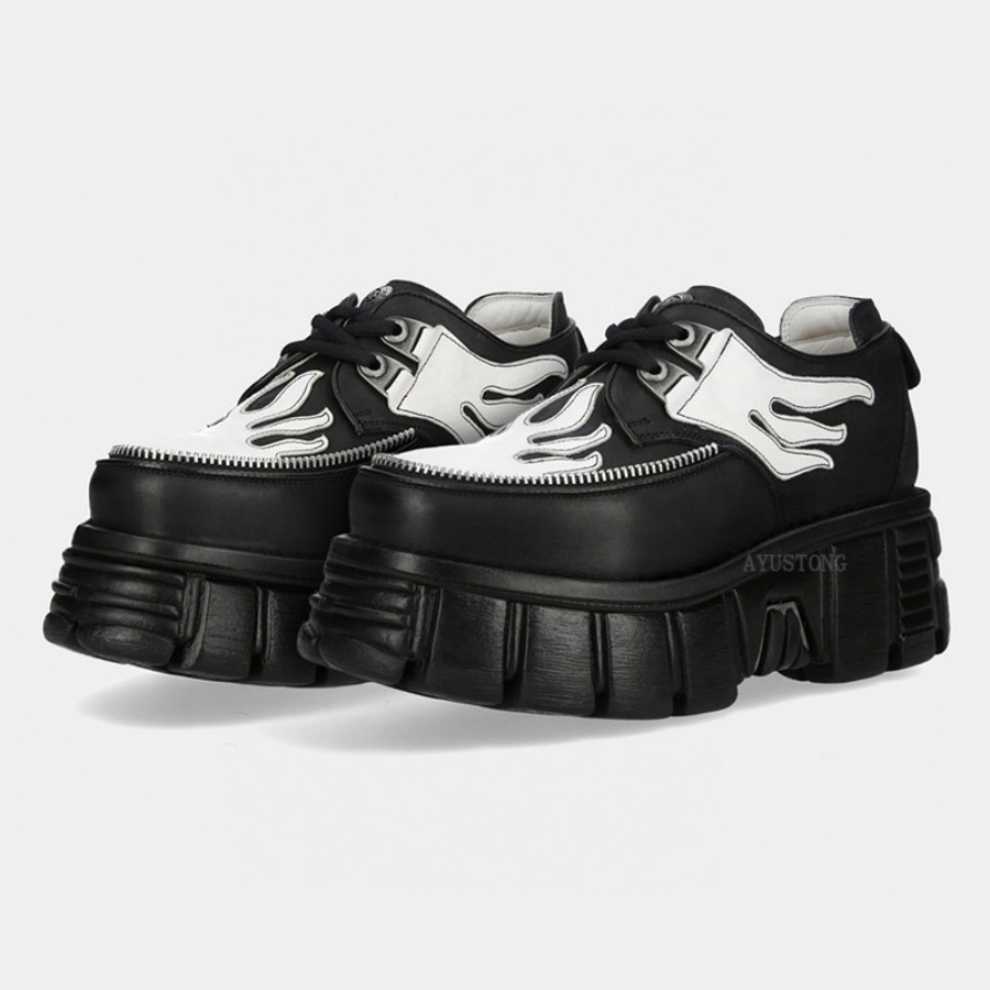 Scarpe con plateau e lacci con - Men'S Shoes Black And White recensione e prezzo