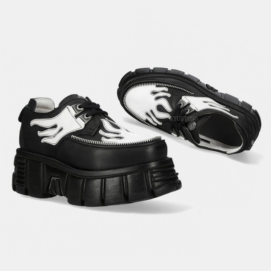 Scarpe con plateau e lacci con - Men'S Shoes Black And White recensione e prezzo