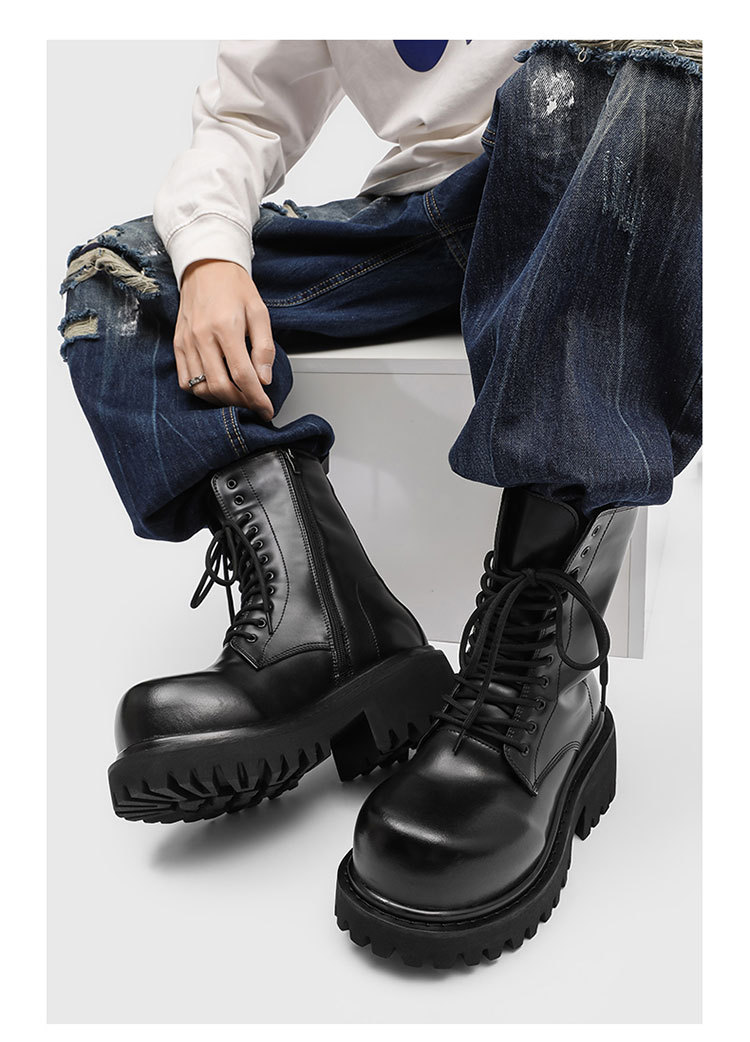 NUOVA Moto Stivali con fibbia  - Men'S Shoes Black And White recensione e prezzo