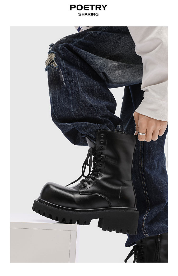 NUOVA Moto Stivali con fibbia  - Men'S Shoes Black And White recensione e prezzo
