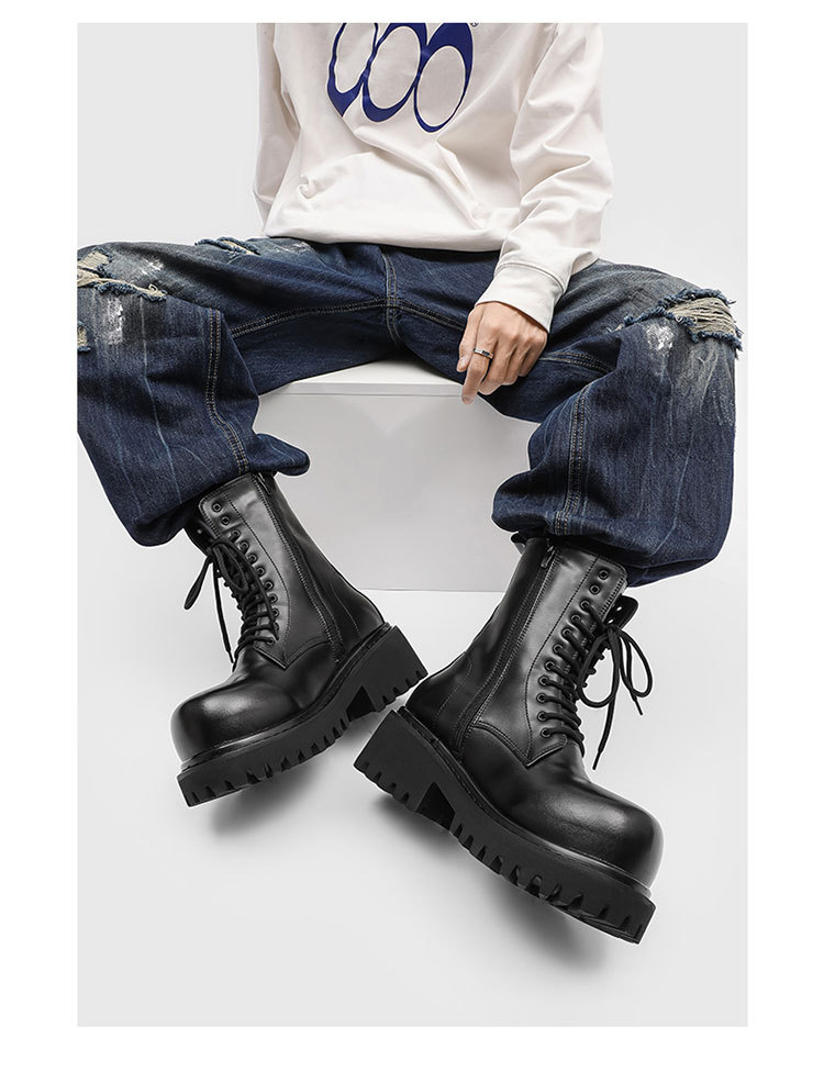 NUOVA Moto Stivali con fibbia  - Men'S Shoes Black And White recensione e prezzo