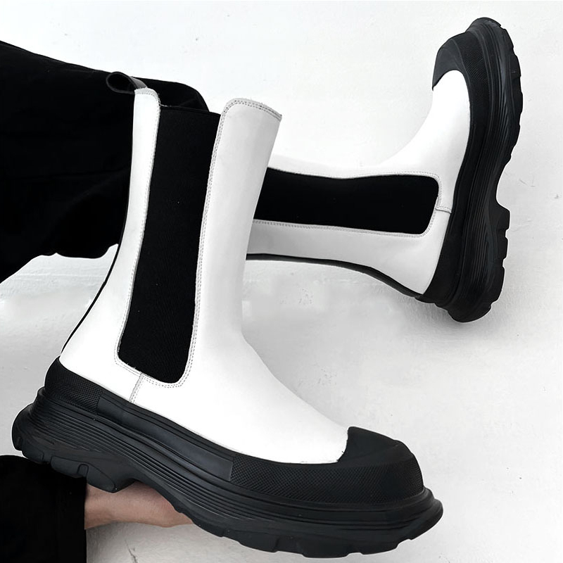 Stivali Chelsea alti da uomo,  - Men'S Shoes Black And White recensione e prezzo