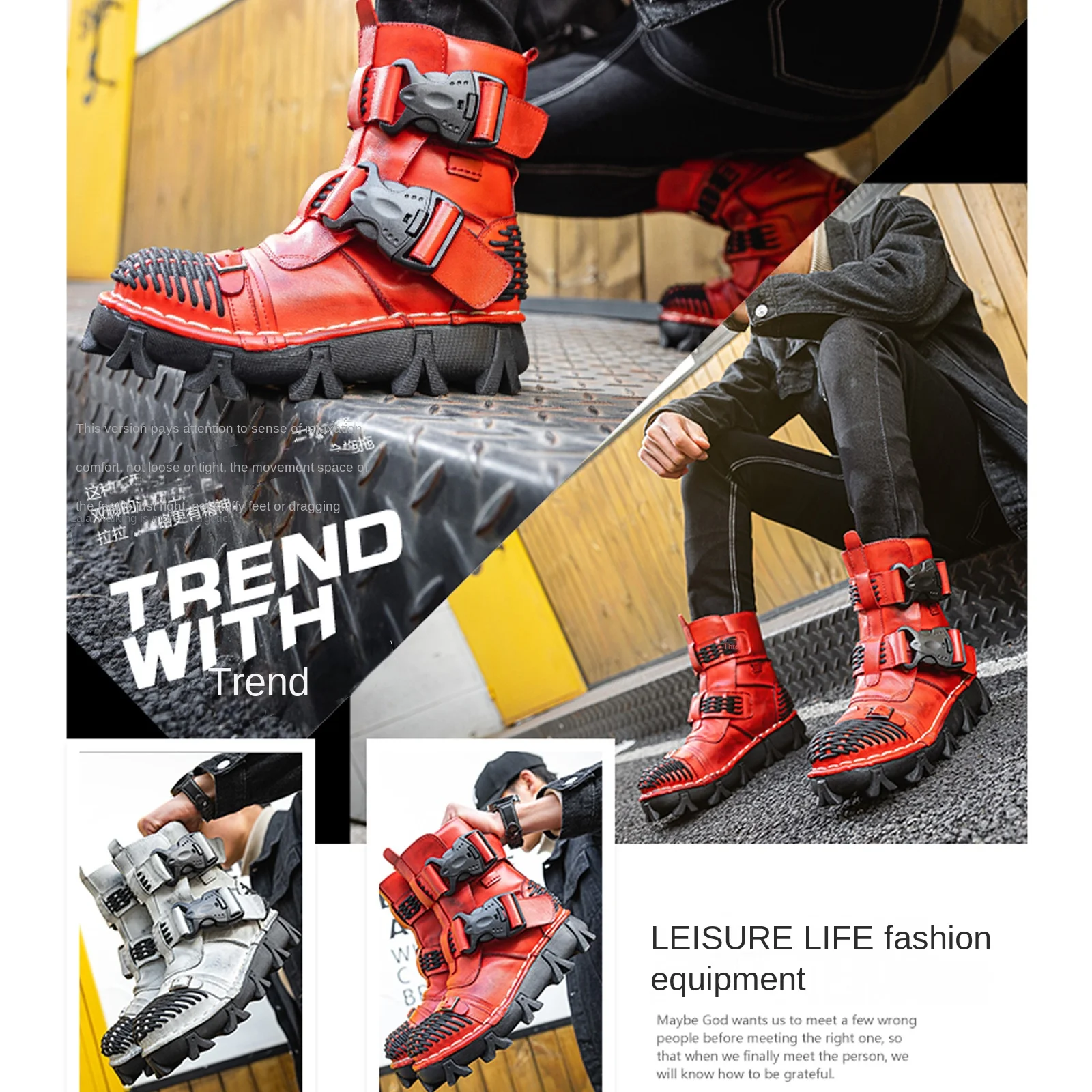 Stivali da moto da uomo in ver - Men Shoes Red recensione e prezzo
